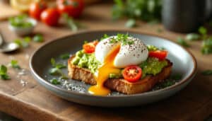 enjoy the perfect blend of flavors with our avocado toast topped with a perfectly poached egg. this simple, delicious, and healthy delight is not only a feast for the eyes but also a nutritious choice for any meal. elevate your brunch game with this easy recipe!