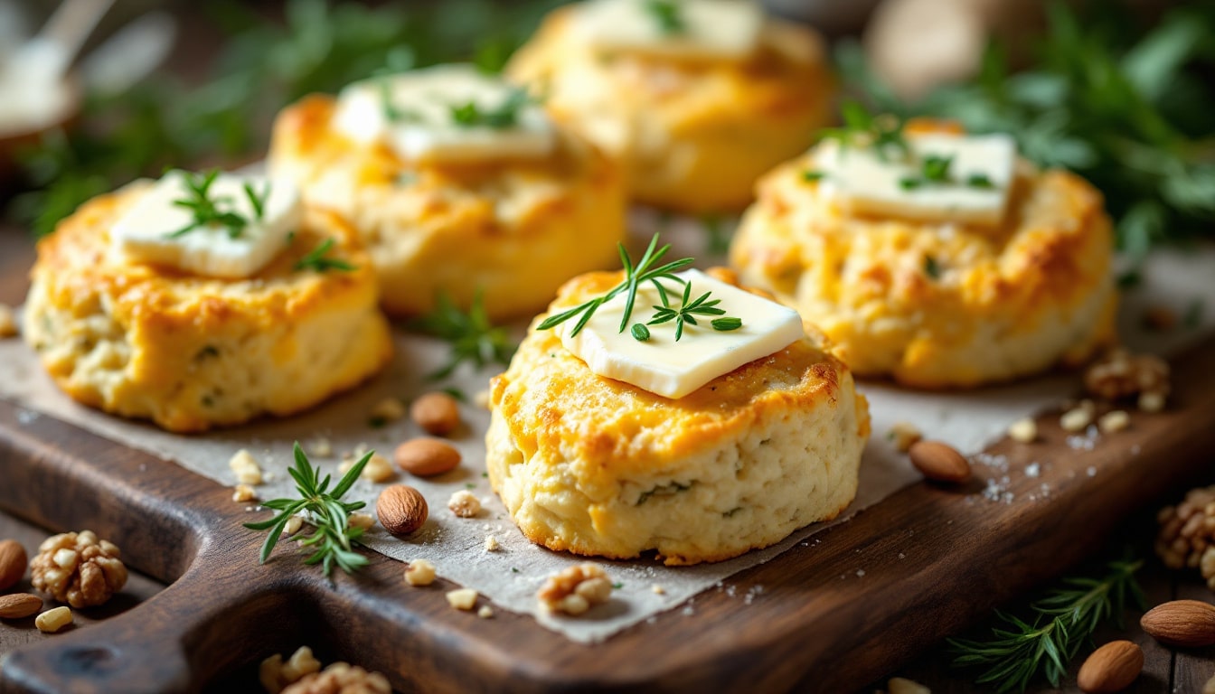 delight in the savory goodness of cheese and chive scones made effortlessly in the air fryer. this quick and easy recipe combines rich cheese and fresh chives for a perfect snack or breakfast treat. enjoy a crispy exterior and soft, fluffy interior with less oil. ideal for busy mornings or as a delightful addition to any brunch!