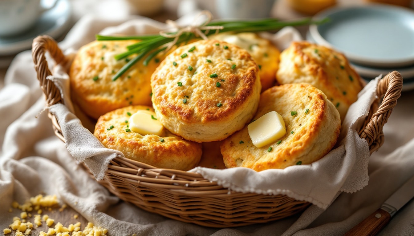 delight in the savory goodness of cheese and chive scones made effortlessly in your air fryer. perfectly fluffy and golden, these scones are a delicious twist on a classic favorite, ideal for breakfast or an afternoon snack.