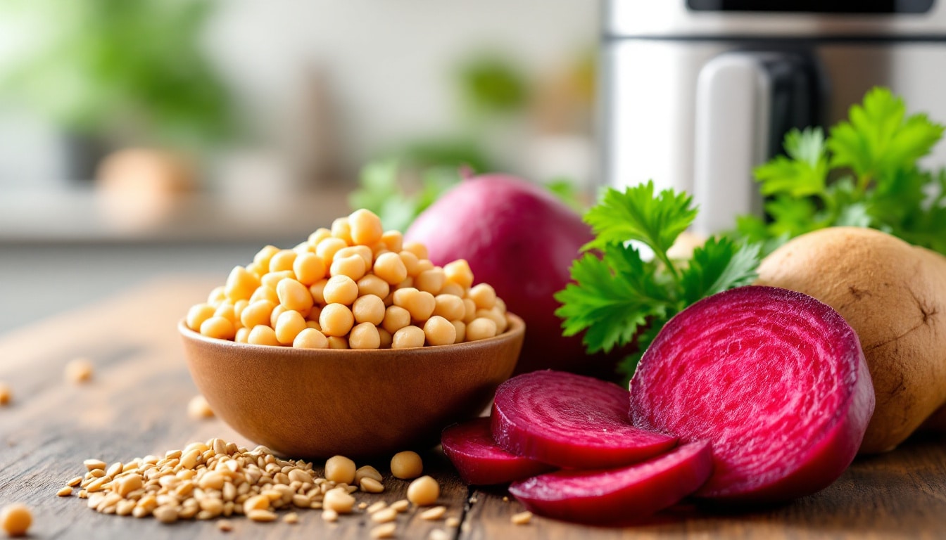 discover the delightful flavors of chickpea and beetroot koftas in this easy air fryer recipe. perfect for a healthy meal or snack, these vibrant koftas are packed with nutrition and taste, making them a must-try for any food lover!