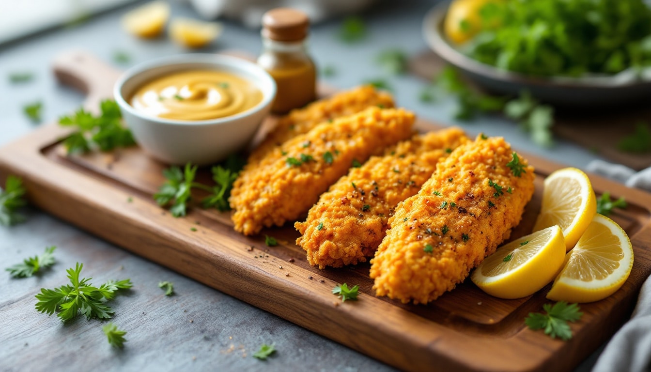 enjoy a guilt-free indulgence with our crispy air fryer chicken tenders! these deliciously healthy twists on a classic favorite are perfectly crunchy on the outside and tender on the inside, making them an ideal meal or snack that the whole family will love.