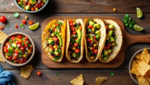 discover the mouthwatering taste of crispy air fryer vegetarian tacos! this deliciously healthy twist on a classic favorite is packed with flavor, using fresh ingredients and a cooking method that reduces oil while enhancing crunch. perfect for a quick weeknight dinner or a tasty snack, these tacos are sure to delight both vegetarians and meat-lovers alike.