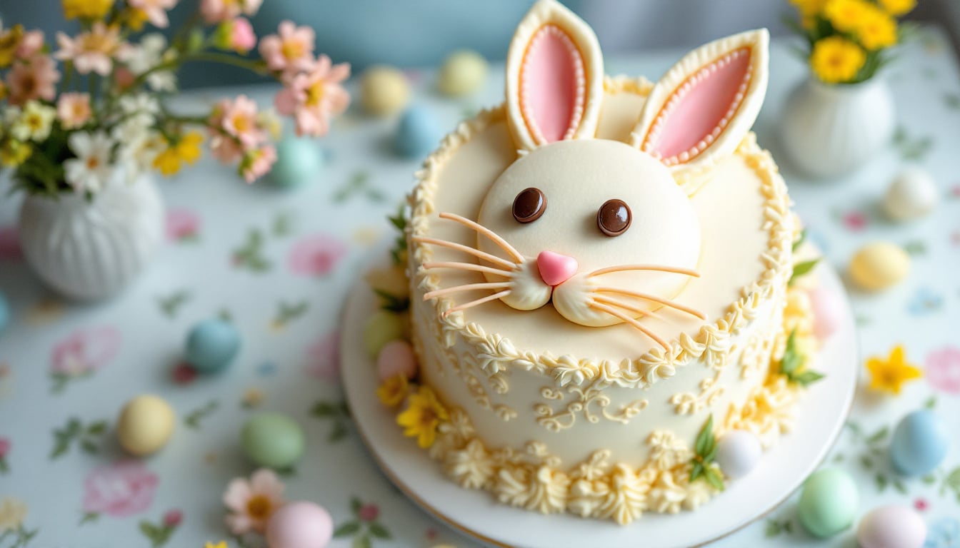 celebrate the magic of spring with our easter bunny cake! this delightful treat, perfect for any festive gathering, features a whimsical design and delicious flavors that will charm both children and adults alike. hop into the joy of easter with a cake that brings smiles and sweet memories!