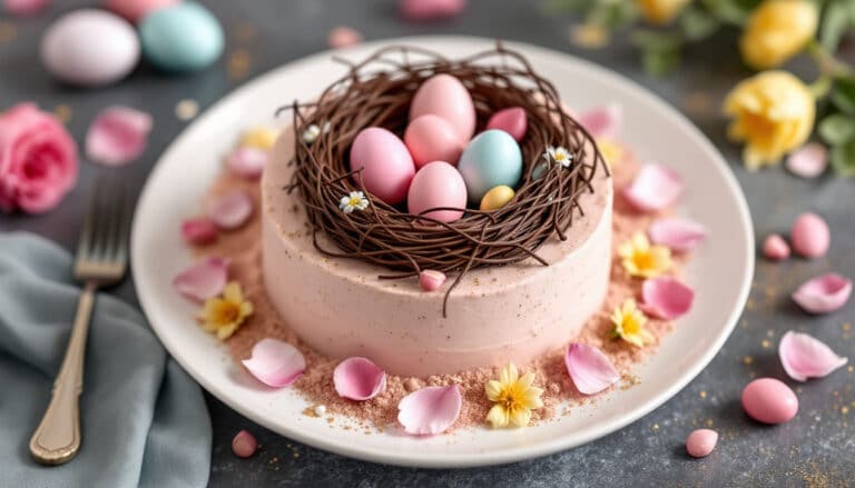indulge in the enchanting flavors of easter nest delight, a delightful dessert featuring a unique sandy rose twist. perfect for spring celebrations, this treat combines vibrant colors and rich textures to create a memorable sweet experience. discover the magic of easter with every bite!