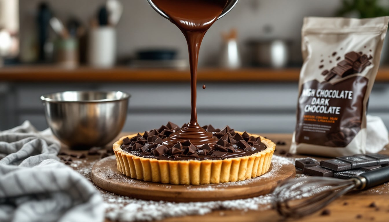 indulge in our easter special: a decadent salted caramel chocolate tart that's the perfect balance of rich chocolate and sweet, creamy caramel. celebrate the season with this irresistible dessert that promises to delight your taste buds and impress your guests!