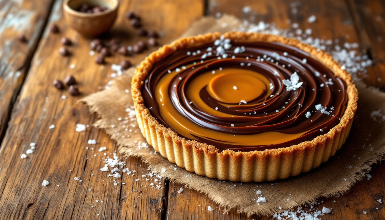 indulge in the ultimate easter treat with our decadent salted caramel chocolate tart. a perfect combination of rich chocolate and luscious salted caramel, this dessert will make your celebrations truly special. try it and delight your taste buds!