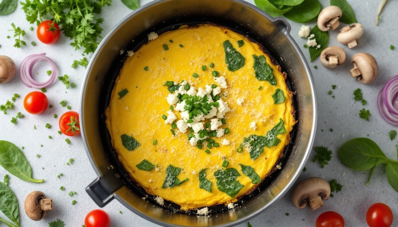 discover the gourmet air fryer omelette, where tradition meets innovation. enjoy a delectable twist on this classic dish, with fluffy eggs and your favorite fillings cooked to perfection in an air fryer. perfect for a quick breakfast or a savory brunch treat!