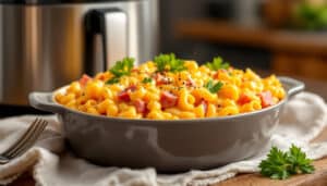 discover a quick and delicious way to enjoy your favorite comfort food with our ham and cheese noodle casserole made in the air fryer. this easy recipe combines savory ham, creamy cheese, and perfectly cooked noodles for a delightful meal that’s ready in no time. perfect for busy weeknights!