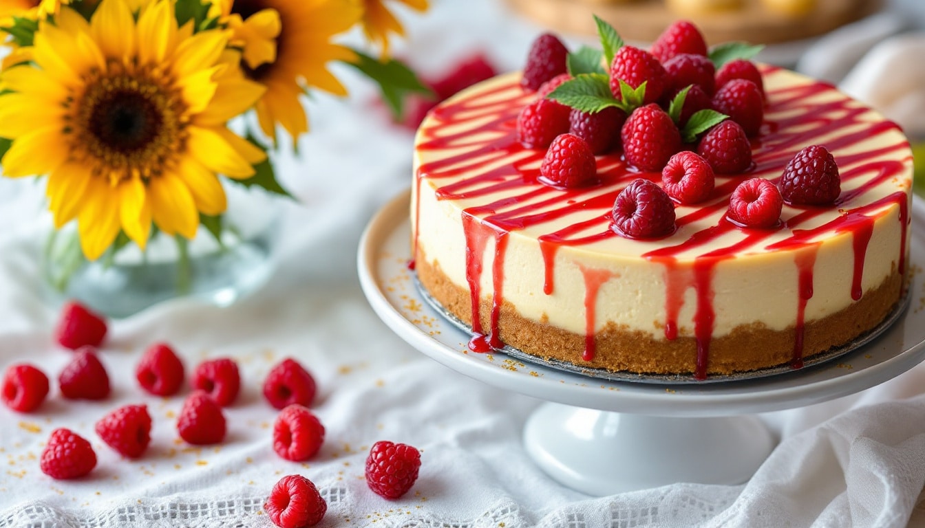 indulge in the delightful blend of tangy lemon and sweet raspberries with our lemon raspberry cheesecake. this refreshingly indulgent dessert offers a perfect balance of flavors, creamy texture, and a zesty finish that will tantalize your taste buds. treat yourself to a slice of bliss!