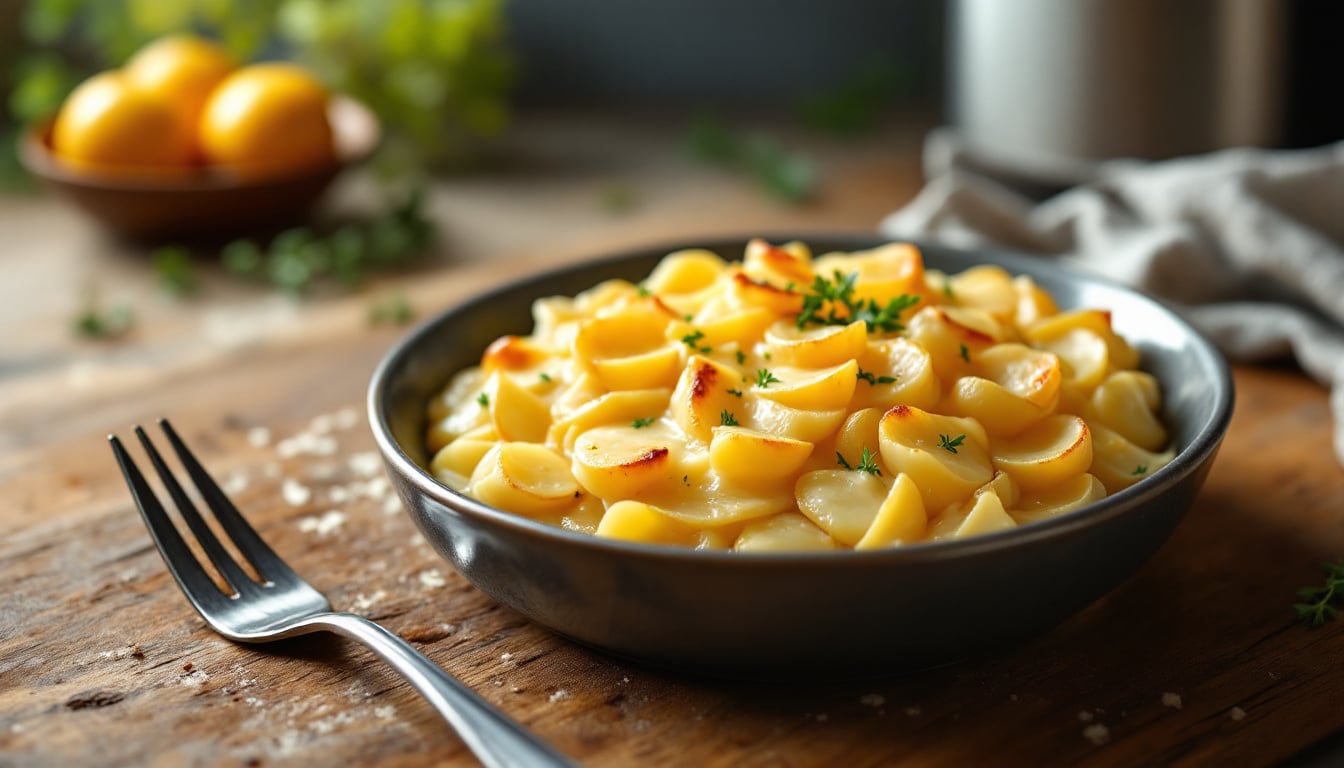 discover a simple and delicious recipe for quick and easy air fryer dauphinoise potatoes. perfectly creamy and cheesy, these versatile potatoes are a delightful side dish that cooks in half the time! enjoy the rich flavors with a fraction of the effort.