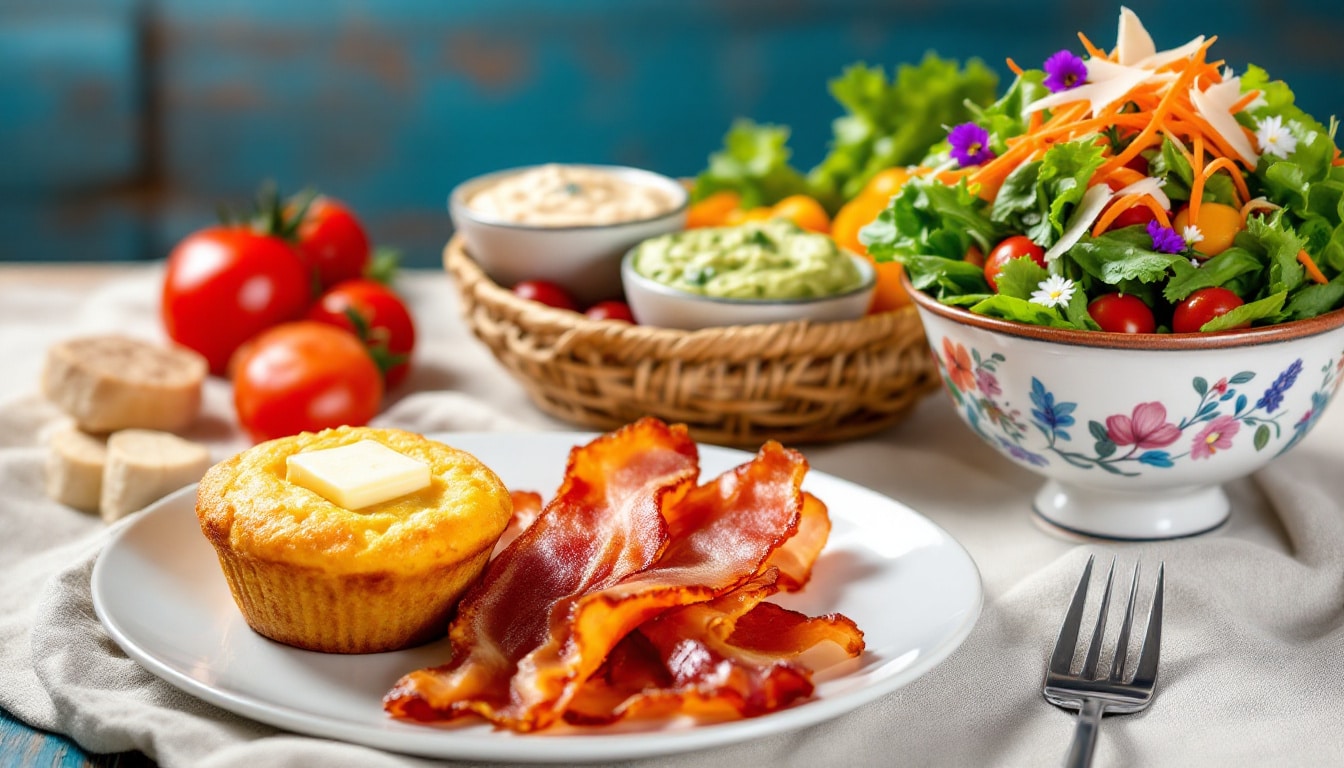 indulge in the delightful fusion of flavors with our savory bacon and corn muffins. these moist, rich treats combine crispy bacon with sweet corn for a unique taste experience perfect for breakfast, brunch, or a savory snack. elevate your baking with this delicious twist!