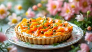 indulge in the flavors of spring with our smoked salmon and dill easter tart. this delightful recipe combines rich smoked salmon, fresh dill, and a flaky crust, perfect for your easter celebration. enjoy a taste of the season!