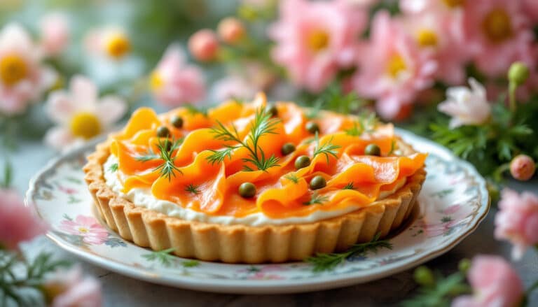 indulge in the flavors of spring with our smoked salmon and dill easter tart. this delightful recipe combines rich smoked salmon, fresh dill, and a flaky crust, perfect for your easter celebration. enjoy a taste of the season!