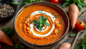 discover a delightful twist on the classic soup with our air fryer sweet potato and tomato soup recipe. this easy and flavorful dish combines the creamy sweetness of roasted sweet potatoes with the tangy richness of tomatoes, all cooked to perfection in your air fryer. perfect for cozy nights or easy meal prep!