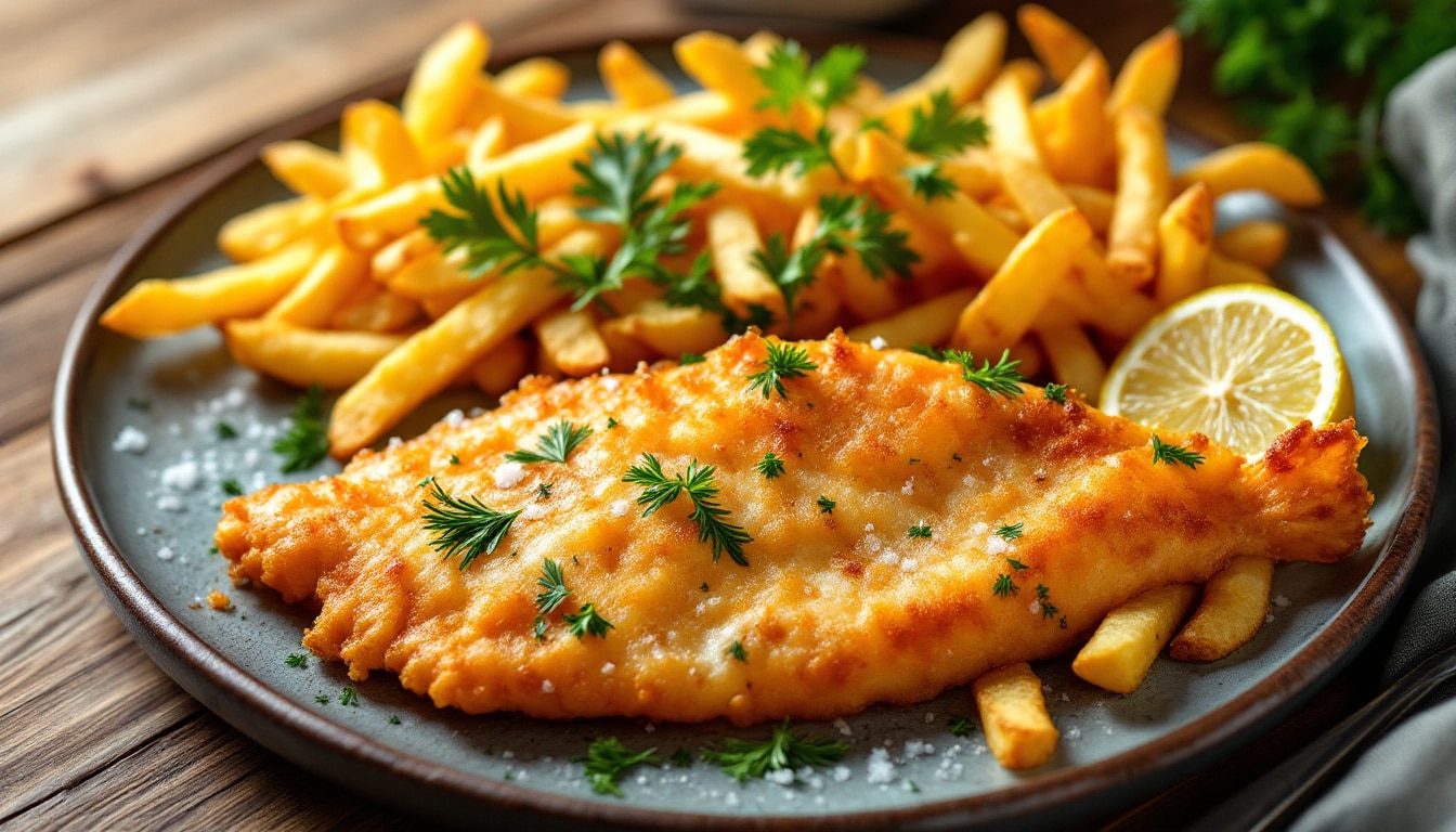 enjoy a healthier twist on the classic favorite with our crispy air fryer fish and chips. indulge in perfectly cooked, flaky fish and crispy chips, all made easy and delicious in your air fryer. a guilt-free treat that's sure to satisfy!