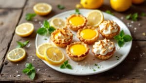 discover the delightful miniature lemon meringue tartlets recipe, featuring a zesty lemon filling and a fluffy meringue topping. perfect for any occasion, these bite-sized treats bring a refreshing twist to your dessert table. easy to make and irresistibly delicious!